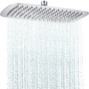 14 Inch All Metal Rectangular Rain Shower Head, Large Rainfall