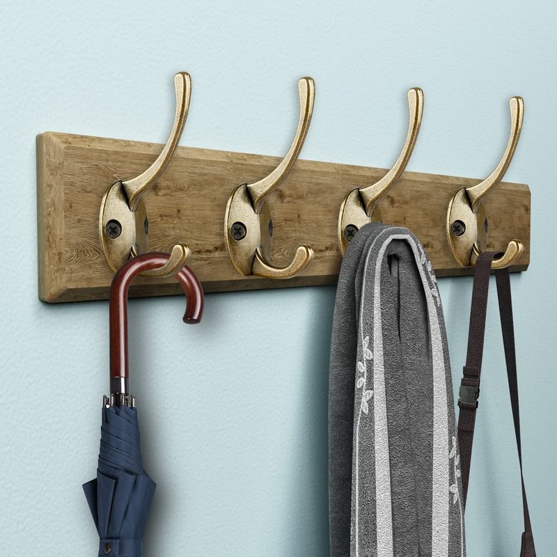 IBosins 32 Pack Antique Brass Coat Hooks Wall Mounted with