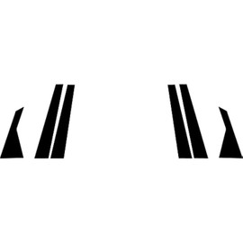 Rvinyl Pillar Post Pre Cut Window Trim Kits in Aluminum Brushed Black Compatible with Hyundai Equus 2011-2015 - Adhesive Backs