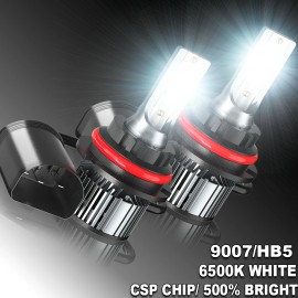CHUSYYRAY 9007 HB5 LED Headlight Bulbs 6500LM High Low Beam 6500K Surper White