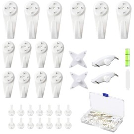 34 Pack Non-Trace Picture Hooks,Picture Hanging Kit for Picture Frame Fixing, Picture Hangers Hard Dry Wall Hanging Hook ,Heavy Duty Photo Frame Hanger Hook Set