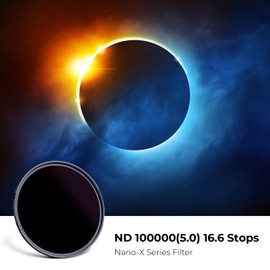 K&F Concept 58mm ND100000 Filter, 16.6 Stop Fixed ND Optical Glass Grey Neutral Density Filter for Camera Lens for Celestial Observations (Nano-X Series)