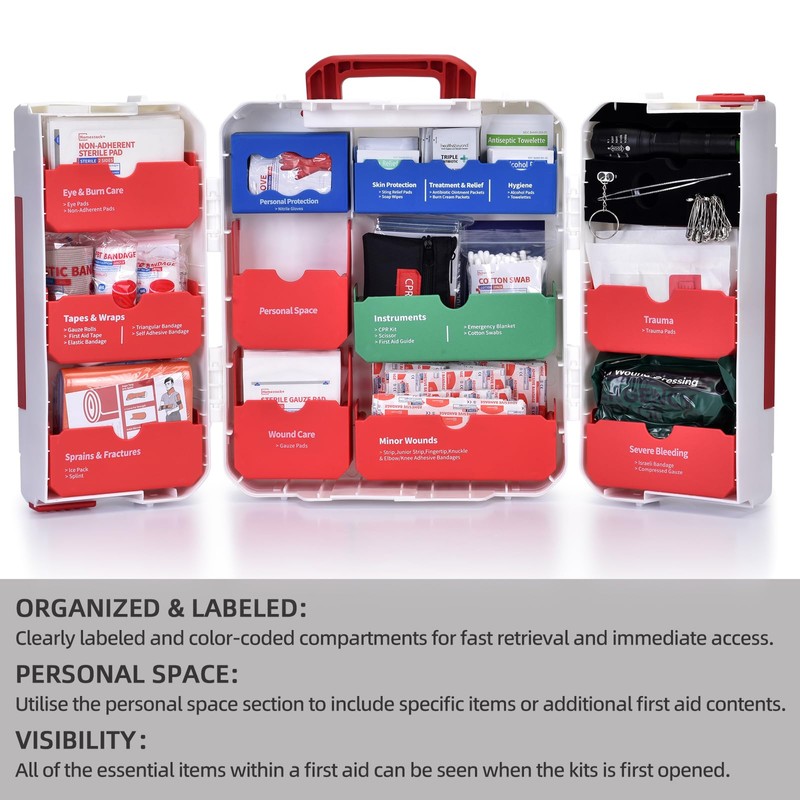 Large First Aid Kit for Business- Plastic Wall Mounted First