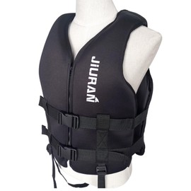 huraty Women and Men Kayaking Vest, High Buoyancy Vest with Safety Leg Straps, Unisex Fishing Boating Vest Aid Jacket for 165-200lbs(Black,XL)