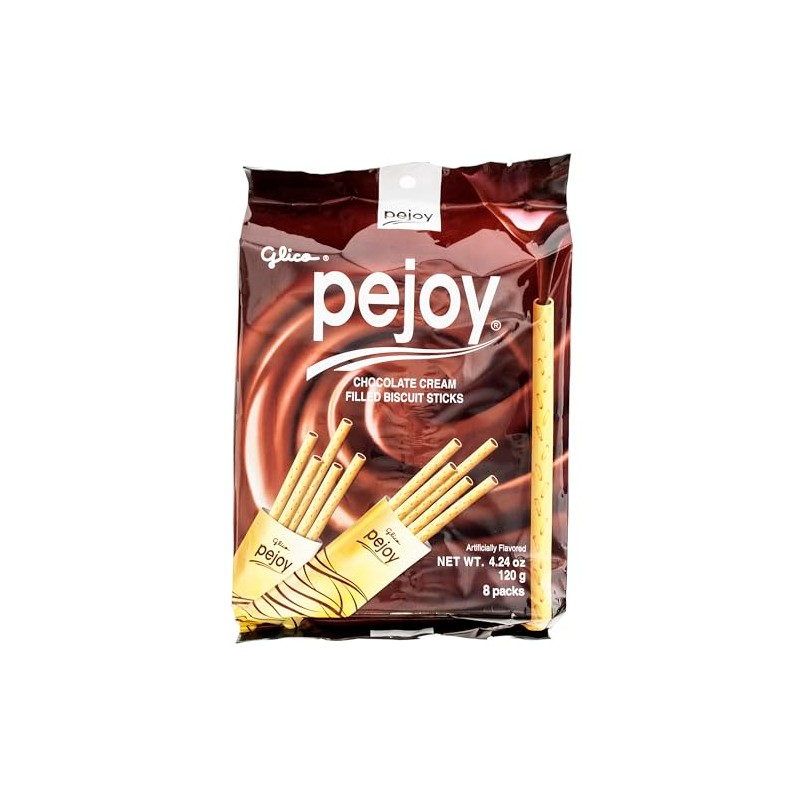 Glico Pejoy Chocolate Cream Filled Biscuit Sticks, 4.24 oz (Pack