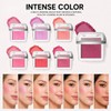 Blendable Powder Blush for Cheeks with Brush, Berry Muse
