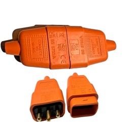 iSeventy9 10-Amp In-Line Flex Connector 3 Pin Cable Wire Joiner 3 Core Orange