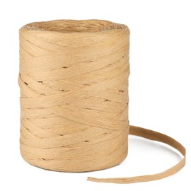 KINGLAKE 200 m Natural Raffia Paper Ribbon, Raffia Natural Paper Cord, Packing Cord for Craft Projects, Gift Wrapping, Weaving and Gardening