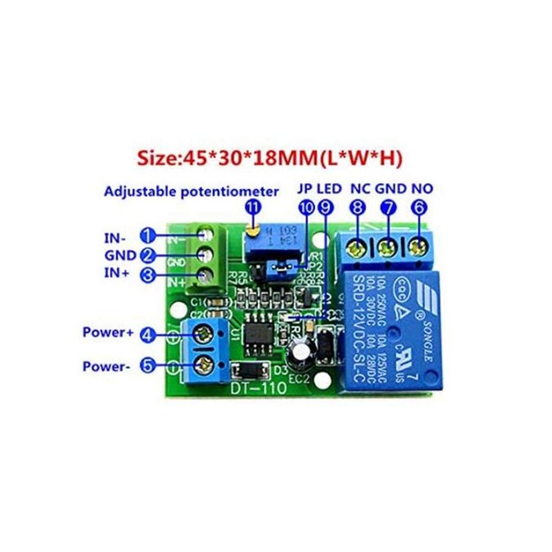 Taidacent LM393 Voltage Comparator Relay Module 1 Channel / 1CH