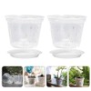 BESPORTBLE 5sets Clear Orchid Pots Flower Planter with Saucers Breathable