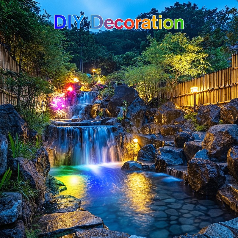POPOSOAP Pond Lights with Timer, RGB Colors Underwater Pond Lights