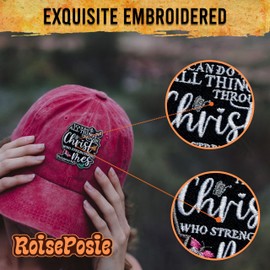 ROISEPOSIE I Can Do All Things Through Christ Patch, 3 Inches Iron On/Sew On Embroidered Applique Fabric Bible Philippians 4:13 Patches for Clothes Backpacks Hat Jeans,Embroidery Patches for Christian