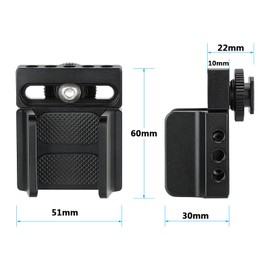 CAMVATE Universal SSD Holder Clamp Adjustable Width (35 mm ~ 80 mm) with 1/4"-20 Mounting Points & Shoe Mounting Connector