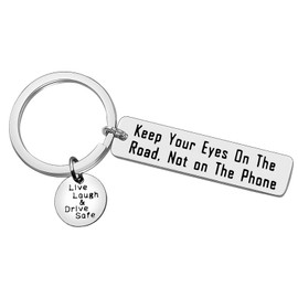 Ximalun Drive Safe Keyring New Driver Gifts Keep Your Eyes On The Road Keyring Gifts for Boyfriend Husband Valentines Gifts Fathers Day Gift Christmas Birthday Gifts for Dad Daughter Son Teen Driver