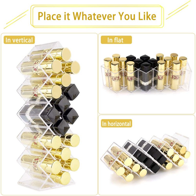 Nimiah Lipstick Holder Organizer for-Vanity - 16 Slots Lip Gloss
