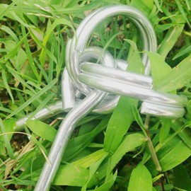 Techigher 2PCS Awning Tent Poles Rings with 2 Pins for Outdoor Camping Hiking Travel 2 pins Nail Ring