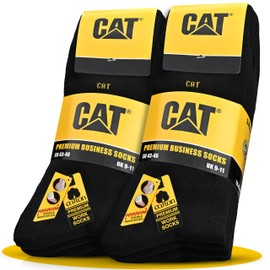 Caterpillar Cat Premium Business Socks Fine Women's & Men's Socks Size 35-50 10 Pairs, 10 Pairs Black