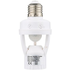 Portalámpara E26 con Sensor de Movimiento, Portalámparas con Sensor Infrarrojo, Portalámparas Activado por Movimiento de 110-240 V, Zócalo de Luces con Sensor para Puerta, Garaje, Sótano, Pasillo