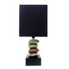 Elegant Designs LT1036-BLK Rectangular Dual Stacked Stone Ceramic Table Lamp,