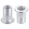 sourcing map M6 Rivet Nuts Aluminium Alloy Knurled Flat Head