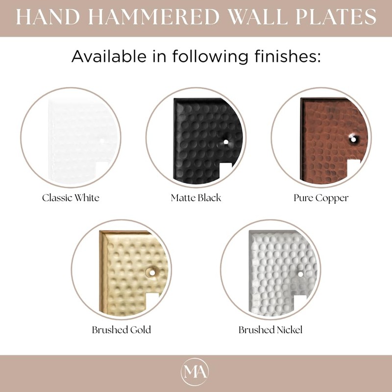 Monarch Abode 3-Gang Toggle Wall Plate, Hand Hammered Metal Switch