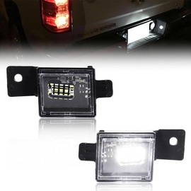 GSOWO LED License Plate Lights Fit for 2014-2023 Chevy Silverado GMC Sierra 1500 2500HD 3500HD Pickup Truck, Sierra Led Rear Tag Lamp, 2 PCS, 6000K White Light
