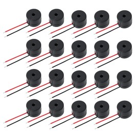 HARY 20PCS Piezo Buzzers for Quizzes 12085 leads, 3-12V 85dB Electronic Buzzer Alarm with 30mm Cables for Circuit Projects, School Competitions & DIY Kits