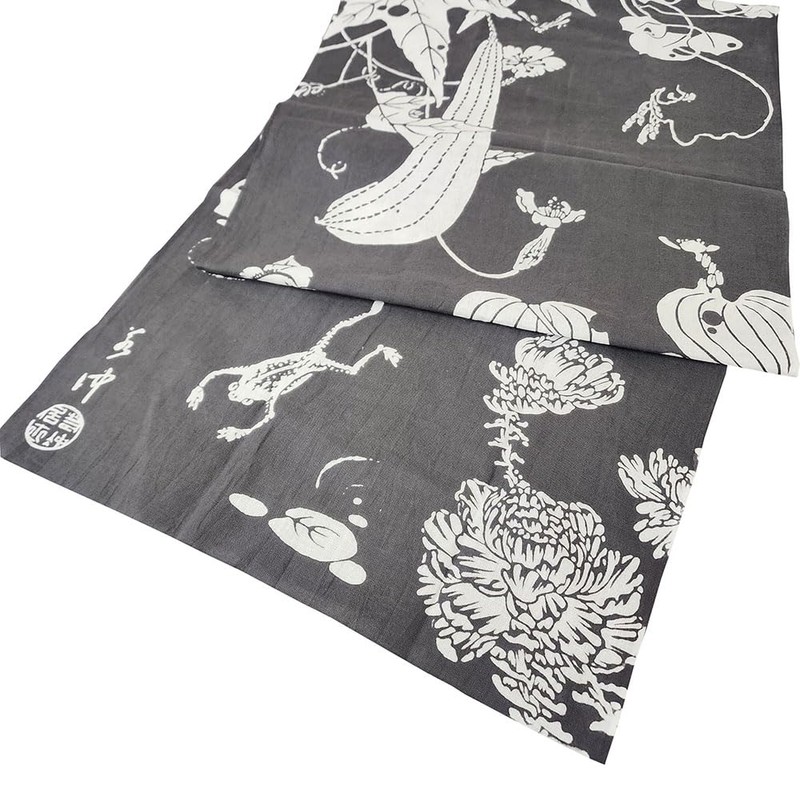 Geishido T-9 Tenugui Wakashi Garden Gray