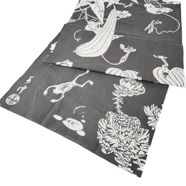 Geishido T-9 Tenugui Wakashi Garden Gray