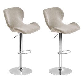 Bifaunvogel 2 Pack Counter Height Bar Chairs Cover Velvet Swivel Bar Stools Slipcovers Stretchable Swivel Barstools Chair Covers with Back for Bar Home Kitchen Cafe Champagne