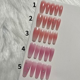 (3+1)Water Ink Daily Cheek Nail – Midi Long Oval / (3+1)물먹 데일리 치크 네일 - 미디 롱 오발