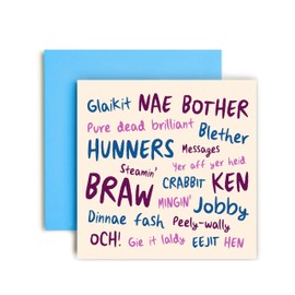 Huxters Funny Scottish Birthday Card Scot Slang Card for Him Men - 14.8cm (Scottish)
