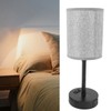 LED Table Lamp Fabric Lampshade USB A and USB C