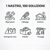 NIPA IT Nastro Americano Telato Nero, 50mm x 25 metri,