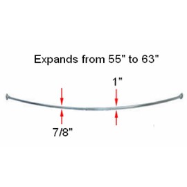 Design House 533604 Curved Shower Rod, Polished Chrome, 66-inch