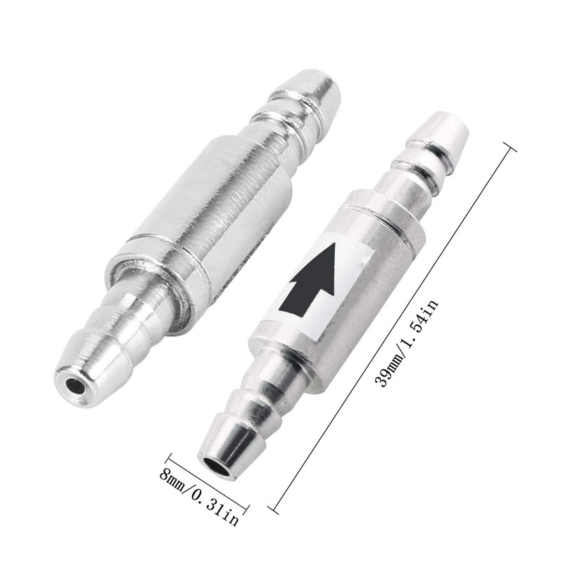 2 PCS Stainless Steel One Way Check Valve,Air CO2 Line