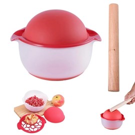 Pomegranate Peeler Silicone Pomegranate Deseeder with Bowl Pomegranate and Wood Hammer Arils Removal Tool Pomegranate Seeder Remover Anti-Slip Fruit Vegetable Pomegranate Peeling Machine Tools