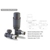 Anthracite Thermostatic Radiator Valve Angled Corner or Straight Grey Radiator