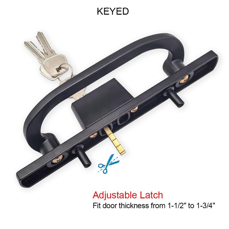 ALLYWASAI 46-02 Offset Latch Sliding Patio Door Handleset Fits 3-15/16"