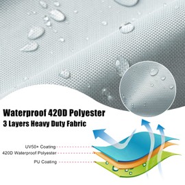 100% Waterproof Paddle Board Covers, Kayak Storage Cover with 5 Straps for Heavy Wind, Dust & UV Protection, Heavy Duty Kayak Cover 8 ft 9 ft for Fishing Boat Kayak Canoe Paddle Board 8-9.8 ft