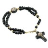 Catholica Shop Saint Benedict Medal Black Wood Corded Rosary Bracelet