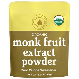 Monk Fruit Extract Sweetener, 3.5 oz, Pure USDA Organic with No Fillers Zero Calories, Zero Carbs, Keto & Paleo Friendly Sugar Substitute, 322 Servings by NatriSweet