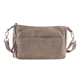 Liz Days Women's Wallet, Shoulder Bag, Handbag, Pochette, Cross-body Design, Multiple Storage, grey beige