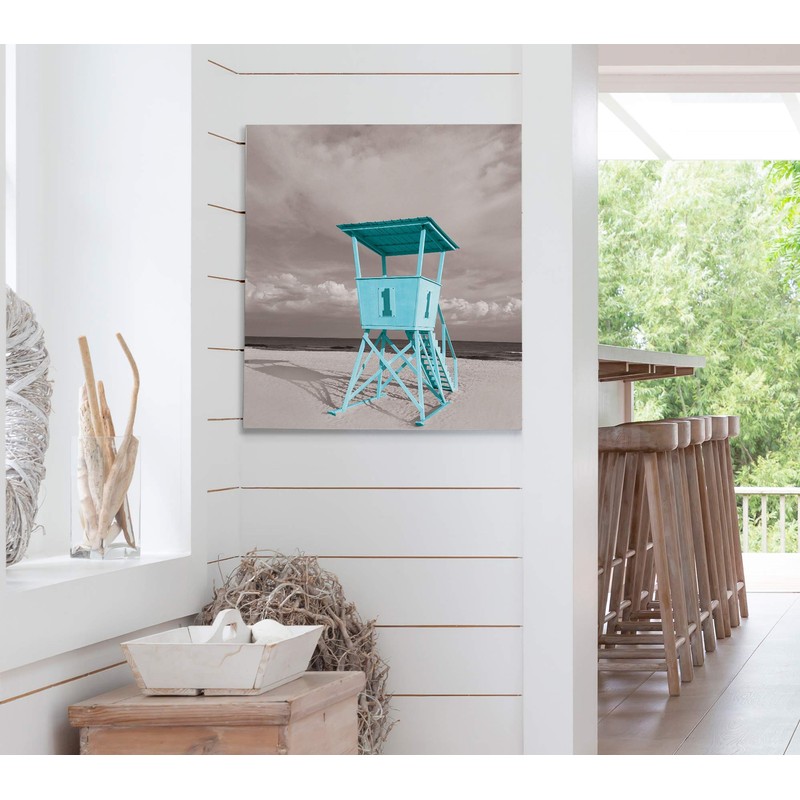 Lifeguard Tower On The Beach Gallery Wrapped Canvas Wall Art