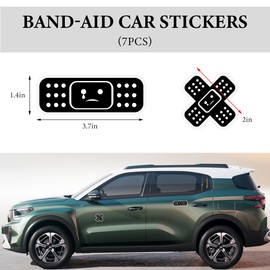 SHMZK Car Bandage Decals, Funny Auto Cartoon Bandage Dent Scratch Cover Sticker, Universal Waterproof Band Aid Bumper Decal Sticker for Car Truck SUV RV Boat, Car Accessories (Black)