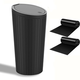 YOYEAH Car Trash Can - Odour-Proof Mini Trash Can for Car Interior with Pop-Up Lid and 2 Bin Bags - Practical, Extendable and Black Trash Bin for the Car