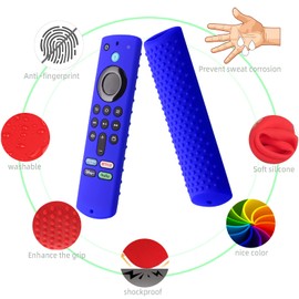 2 Pack Silicone Cover for Stick TV 4K Max Remote Control, Anti Slide Remote Case Cover for Stick TV 4K Protective Sleeve with Lanyard(Pink+Glow Green)