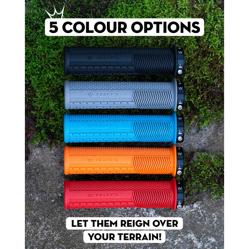 Peaty's Monarch Grips - Grey/Mushroom/Thin - Trail Comfort, Durable, Ergonomic