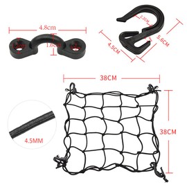 Yak Deck Cargo Net with Hooks Pad Eye Board Bungee Net for Canoe Marine Boat Yak Accessories GTRH