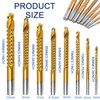 JONMON Titanium Coated HSS Twist Drill Bits - 8Pcs 3-10mm